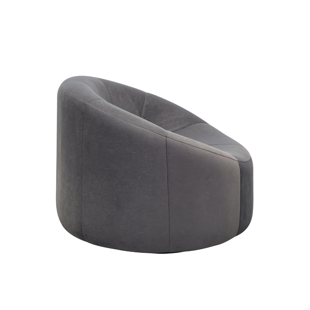 Hugo Swivel Armchair - Grey Patterned Velvet BUBULAND HOME