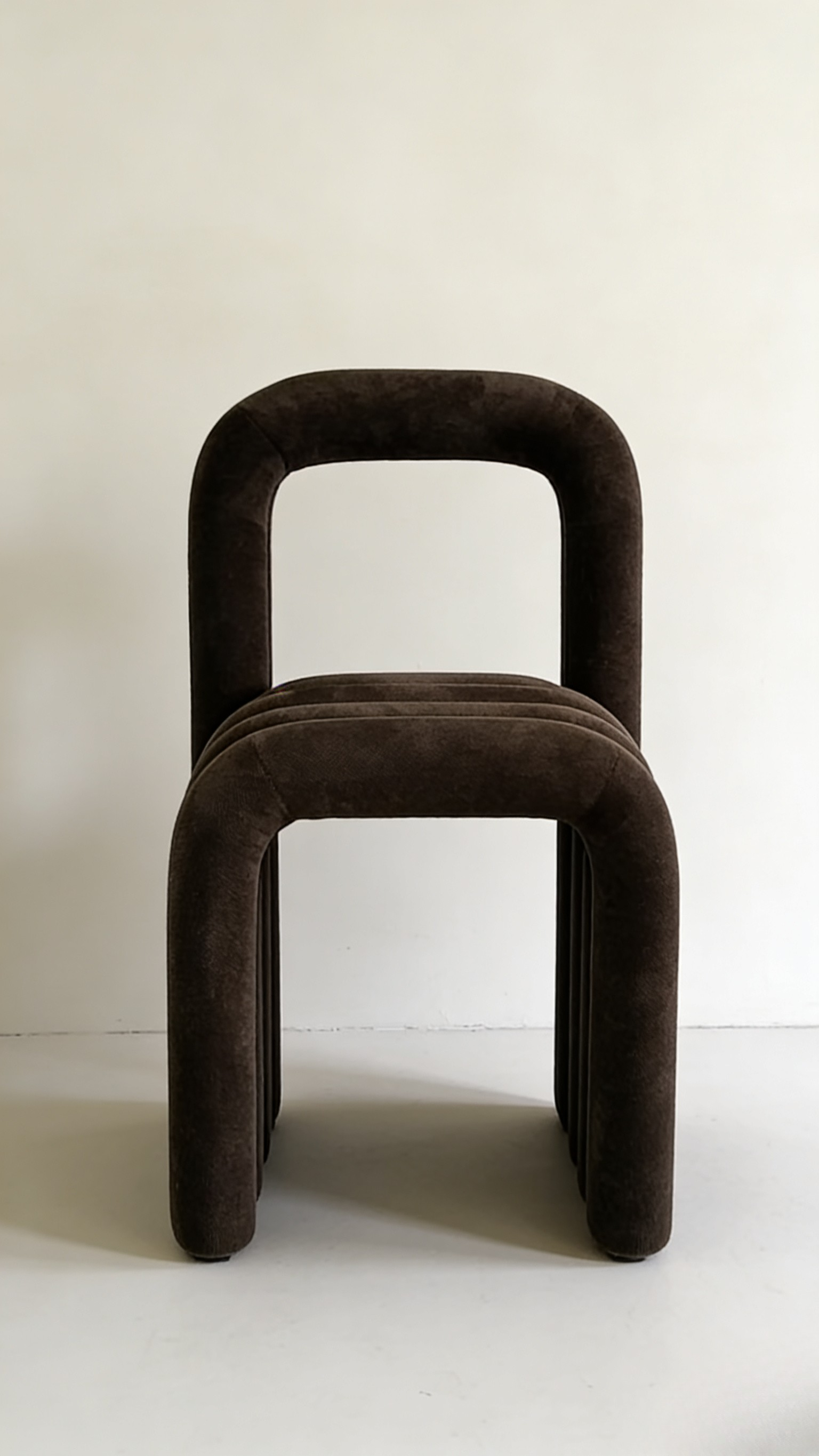 Arch Ribbed Dining Chair | Brown Velvet