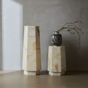 Jade Hexagonal Marble Plinth - Short BUBULAND HOME