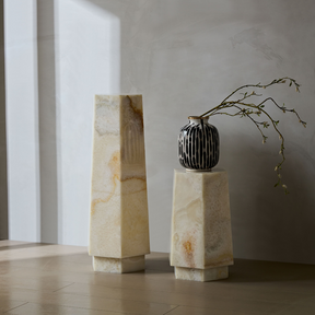 Jade Hexagonal Marble Plinth - Short BUBULAND HOME