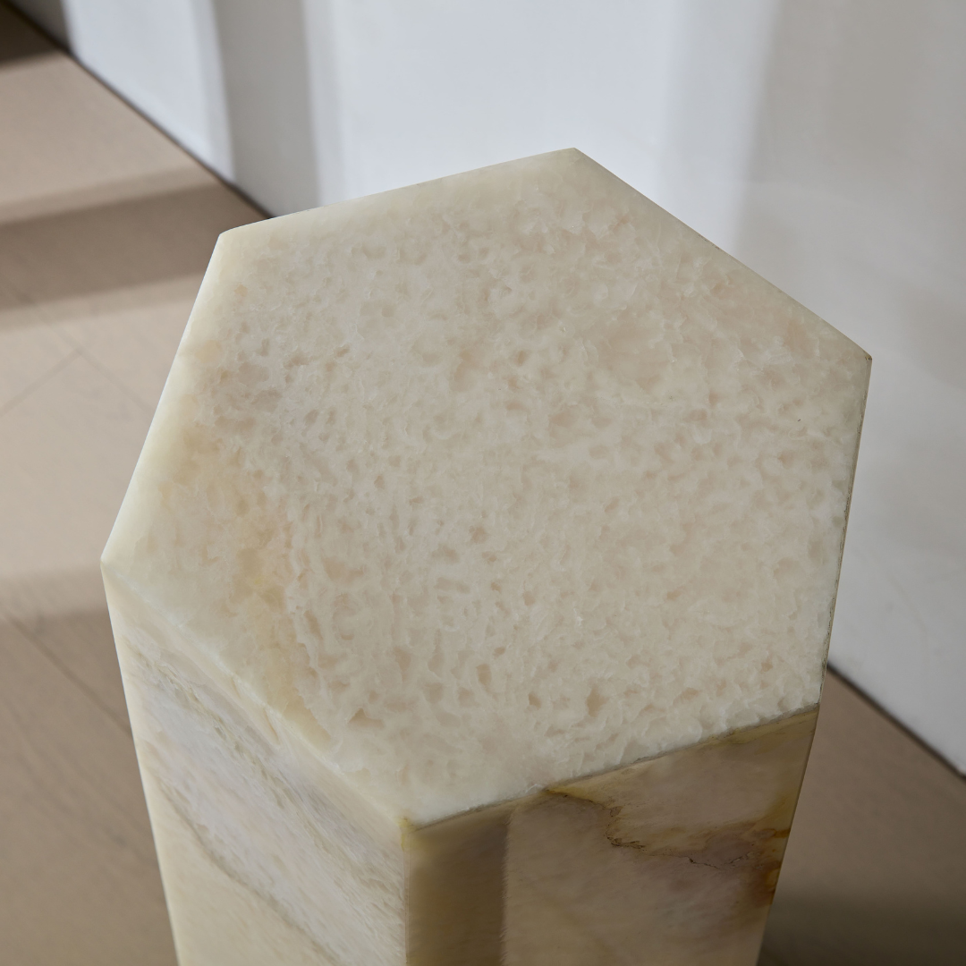 Jade Hexagonal Marble Plinth - Short BUBULAND HOME