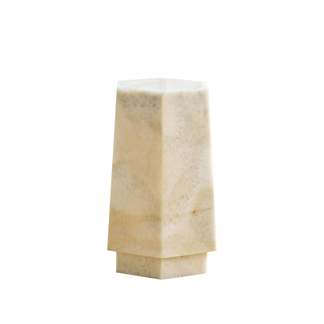 Jade Hexagonal Marble Plinth - Short BUBULAND HOME