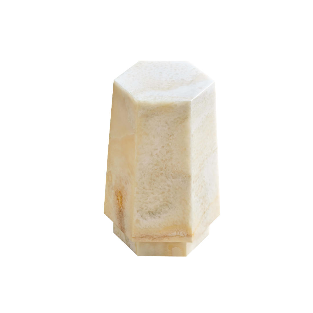 Jade Hexagonal Marble Plinth - Short BUBULAND HOME
