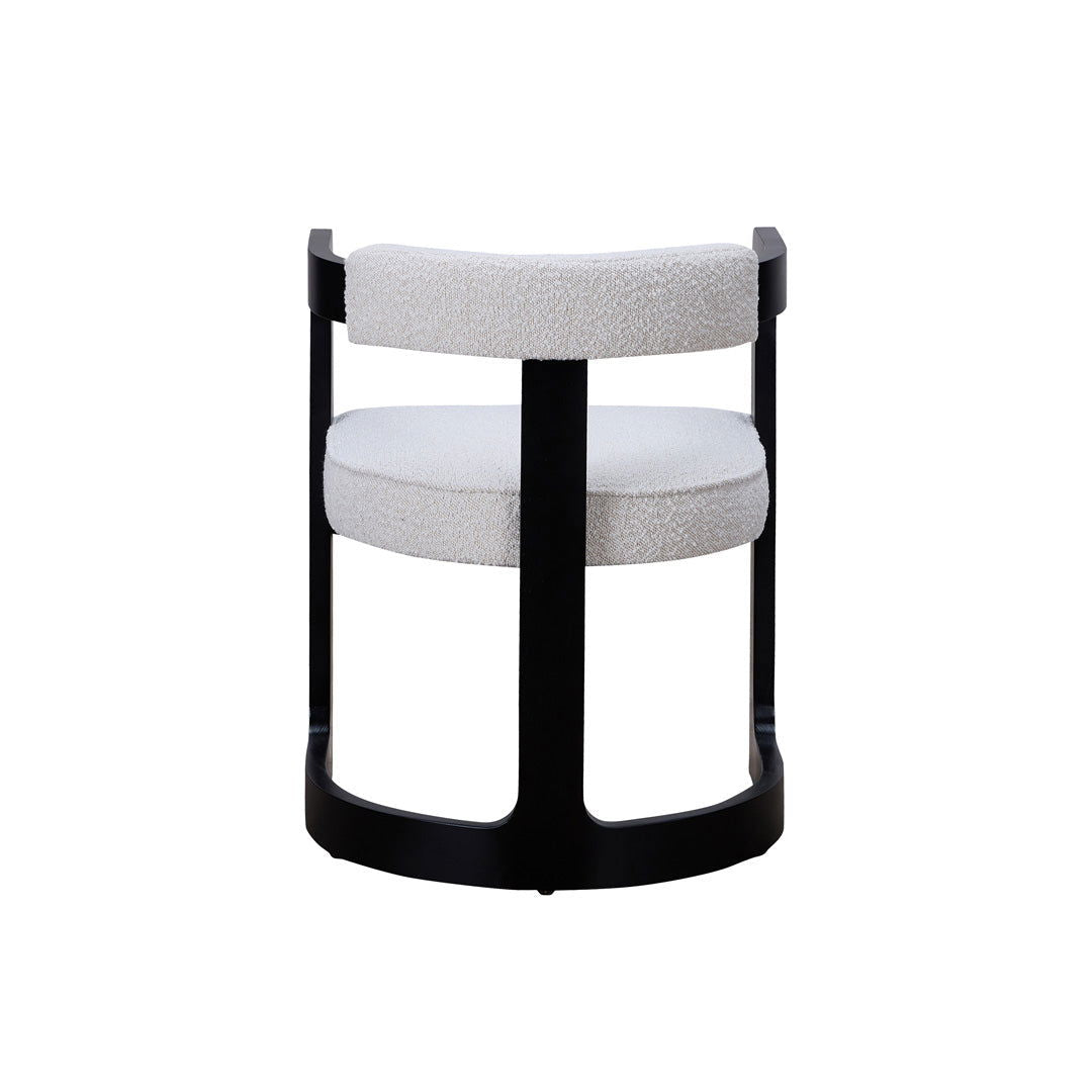 Kelly Hardwood & Boucle Dining Chair - Black & White BUBULAND HOME
