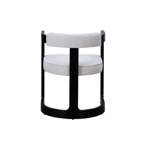 Kelly Hardwood & Boucle Dining Chair - Black & White BUBULAND HOME