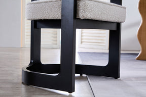 Kelly Hardwood & Boucle Dining Chair - Black & White BUBULAND HOME
