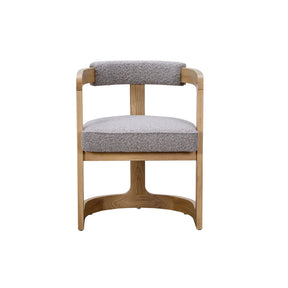 Kelly Hardwood & Boucle Dining Chair - Natural & Dove Grey BUBULAND HOME