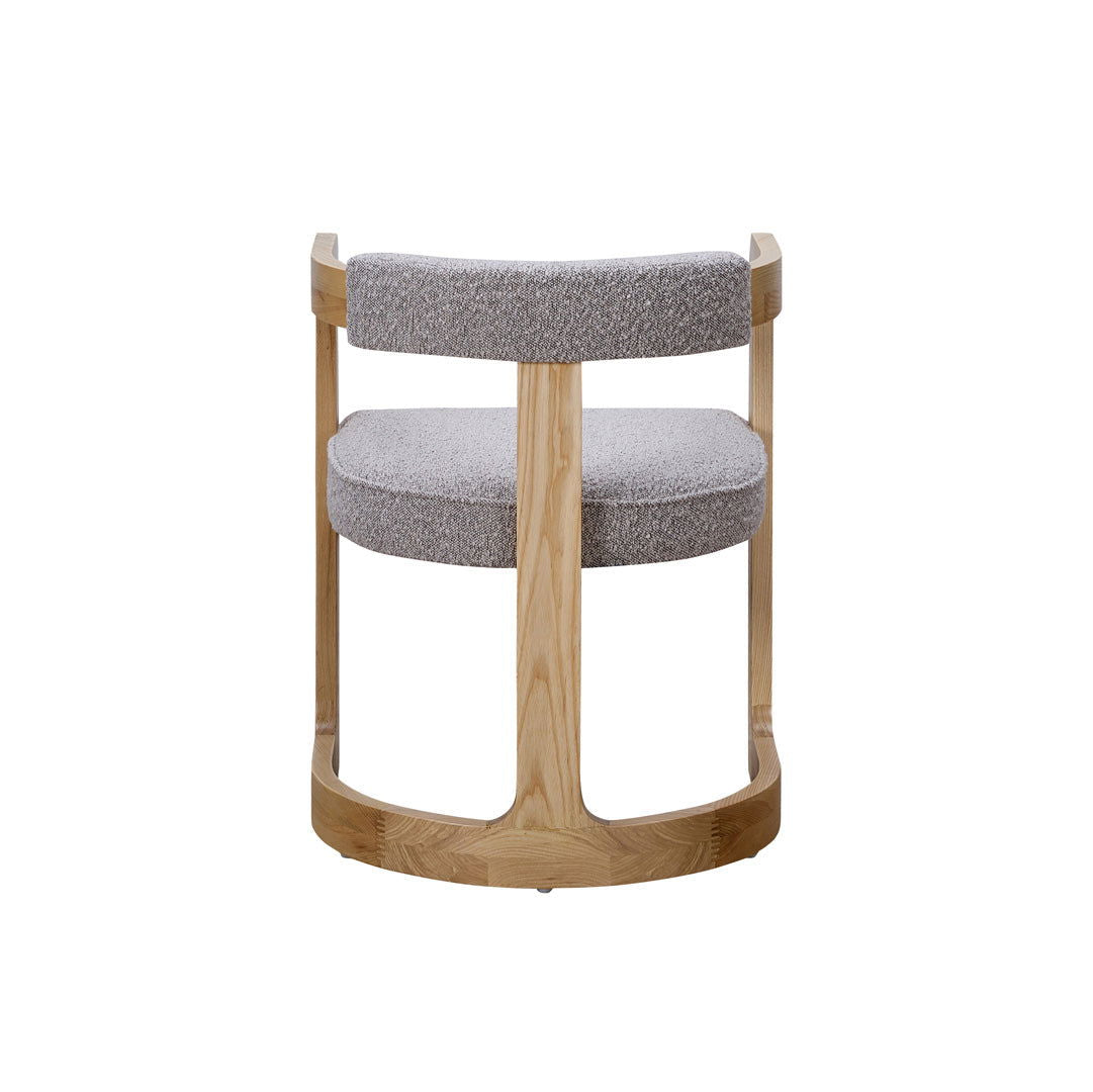 Kelly Hardwood & Boucle Dining Chair - Natural & Dove Grey BUBULAND HOME