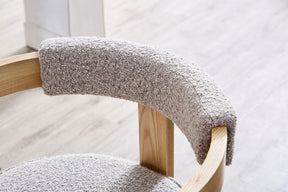 Kelly Hardwood & Boucle Dining Chair - Natural & Dove Grey BUBULAND HOME