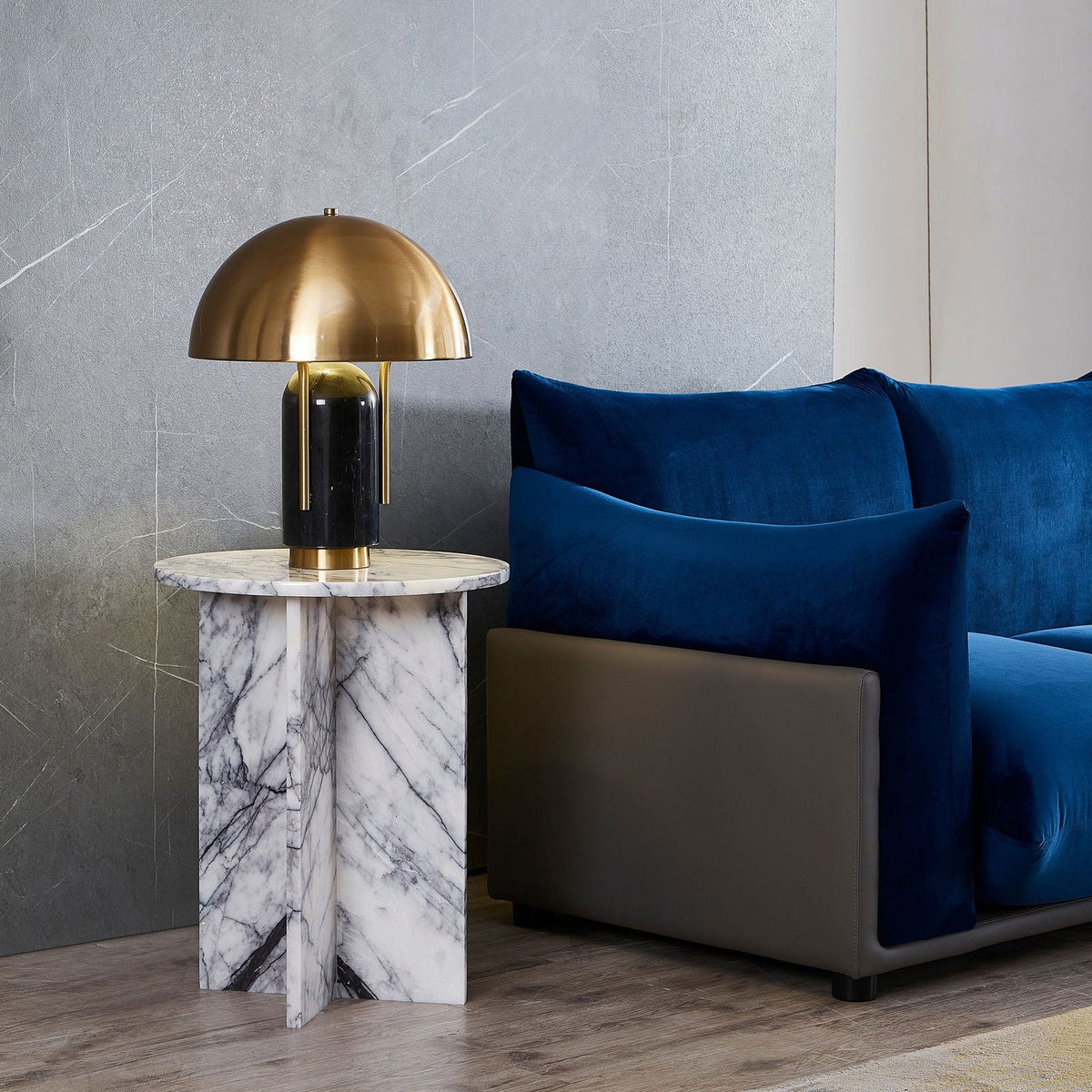 Lilac White Marble Side Table BUBULAND HOME