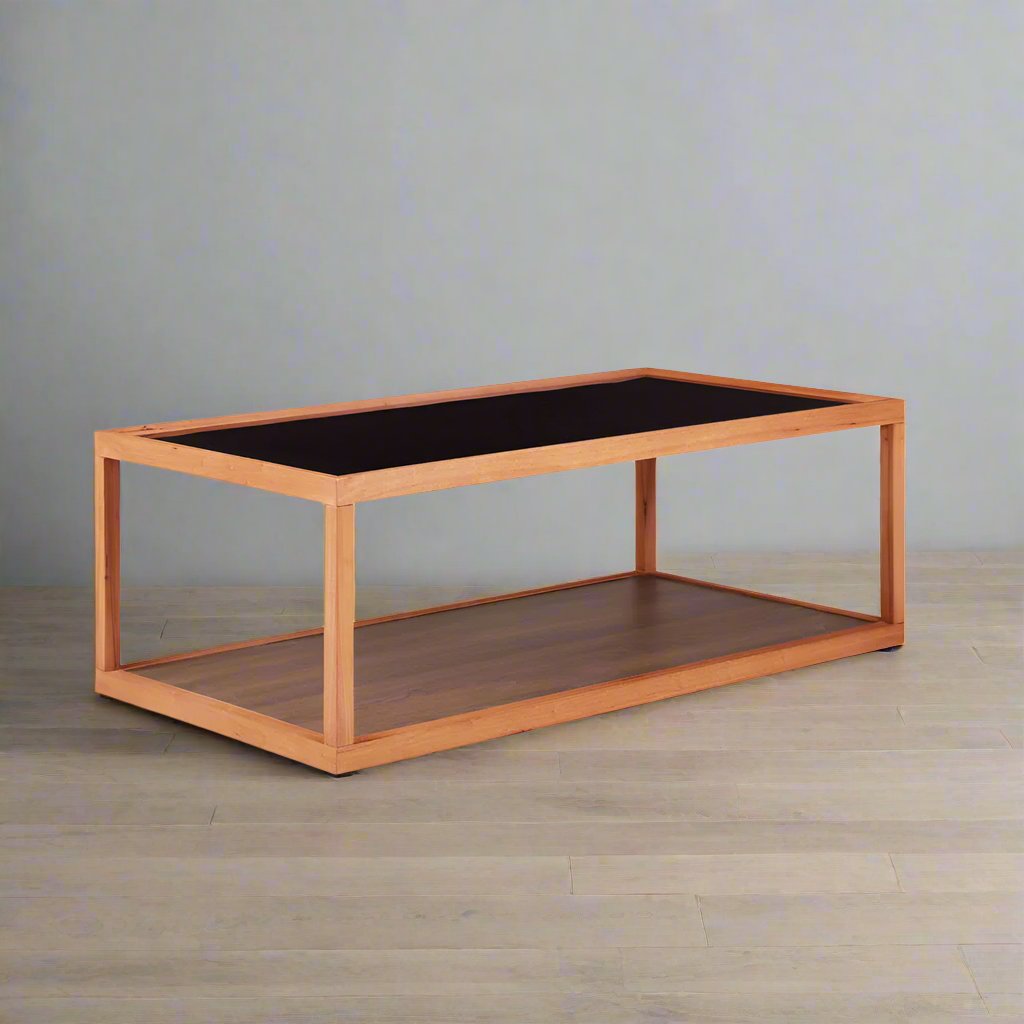Line Two Level Glass Coffee Table - BUBULAND HOME
