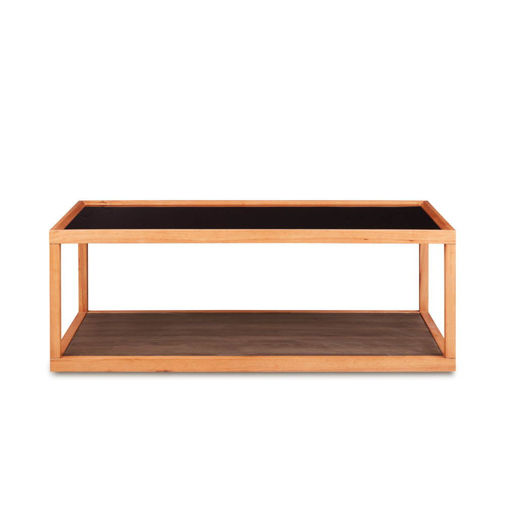 Line Two Level Glass Coffee Table - BUBULAND HOME