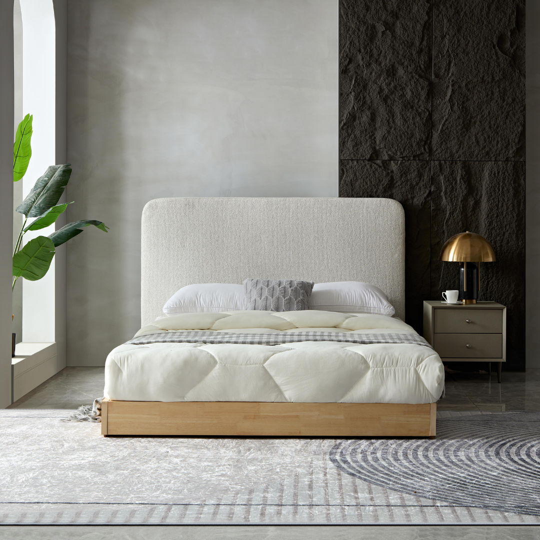 Lisa Bedhead with Bottom Cable Management Cutout - Weave Oatmeal BUBULAND HOME