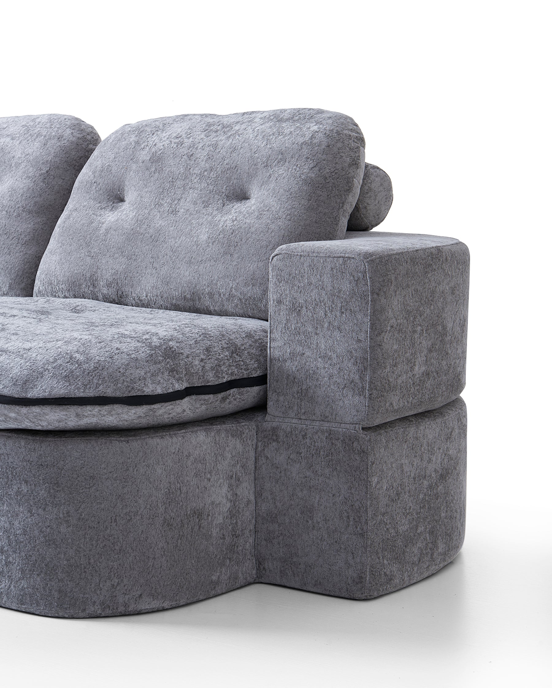 Loop Convertible Sofa Bed - Textured Fabric - sofa Natural White Textured Fabric BUBULAND HOME