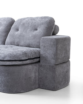 Loop Convertible Sofa Bed - Textured Fabric - sofa Natural White Textured Fabric BUBULAND HOME