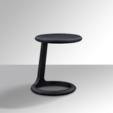 Loop Black C-Shape Timber Side Table - BUBULAND HOME