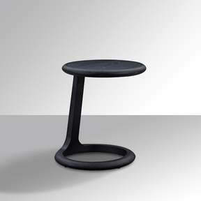 Loop Black C-Shape Timber Side Table - BUBULAND HOME