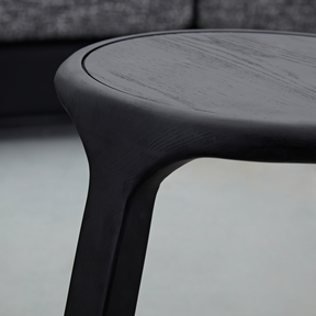Loop Black C-Shape Timber Side Table - BUBULAND HOME