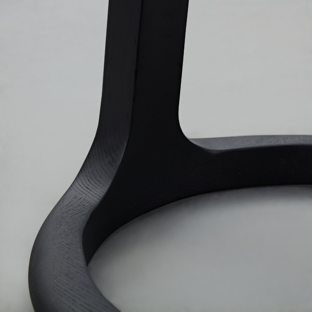 Loop Black C-Shape Timber Side Table - BUBULAND HOME