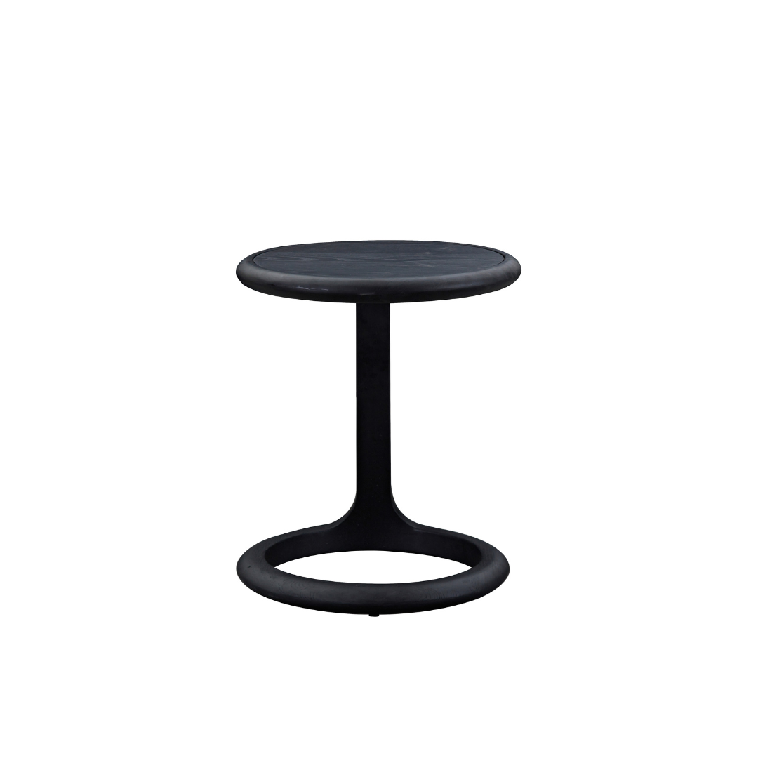 Loop Black C-Shape Timber Side Table - BUBULAND HOME