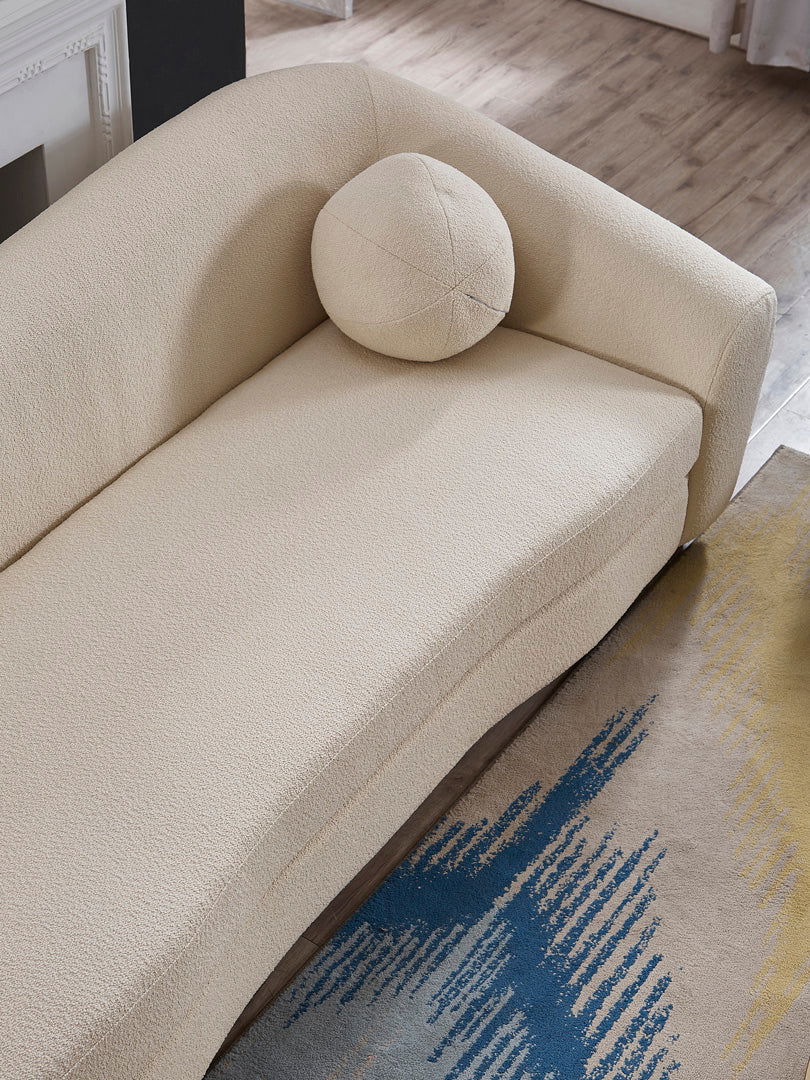 Louis 3 Seater Boucle Sofa - Natural White - sofa Natural White Boucle BUBULAND HOME