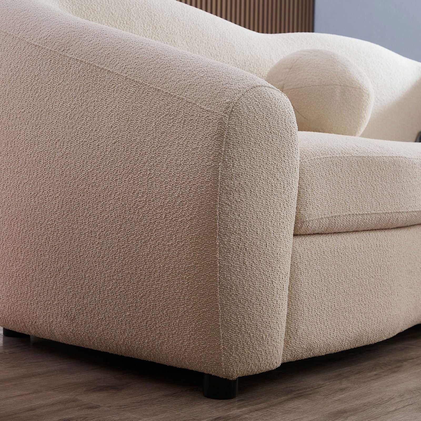 Louis 3 Seater Boucle Sofa - Natural White - sofa Natural White Boucle BUBULAND HOME