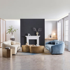Louis 3 Seater Velvet Sofa - Dusty Blue BUBULAND HOME