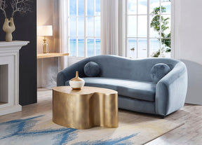 Louis 3 Seater Velvet Sofa - Dusty Blue BUBULAND HOME