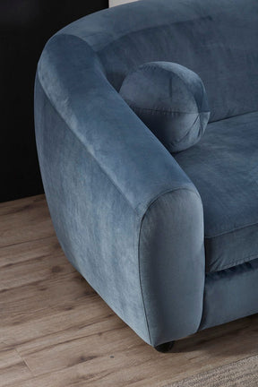 Louis 3 Seater Velvet Sofa - Dusty Blue BUBULAND HOME
