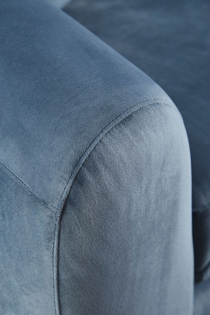 Louis 3 Seater Velvet Sofa - Dusty Blue BUBULAND HOME