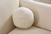 Louis Ball Cushions - Natural White Boucle - Cushions 25cm Diam BUBULAND HOME