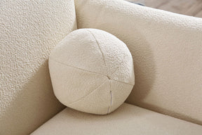 Louis Ball Cushions - Natural White Boucle - Cushions 25cm Diam BUBULAND HOME