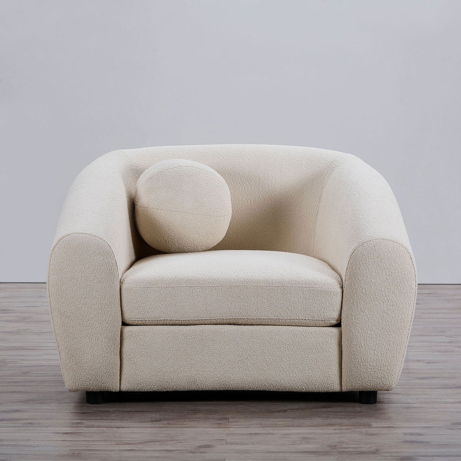 Louis Boucle Occasional Chair - Natural White BUBULAND HOME