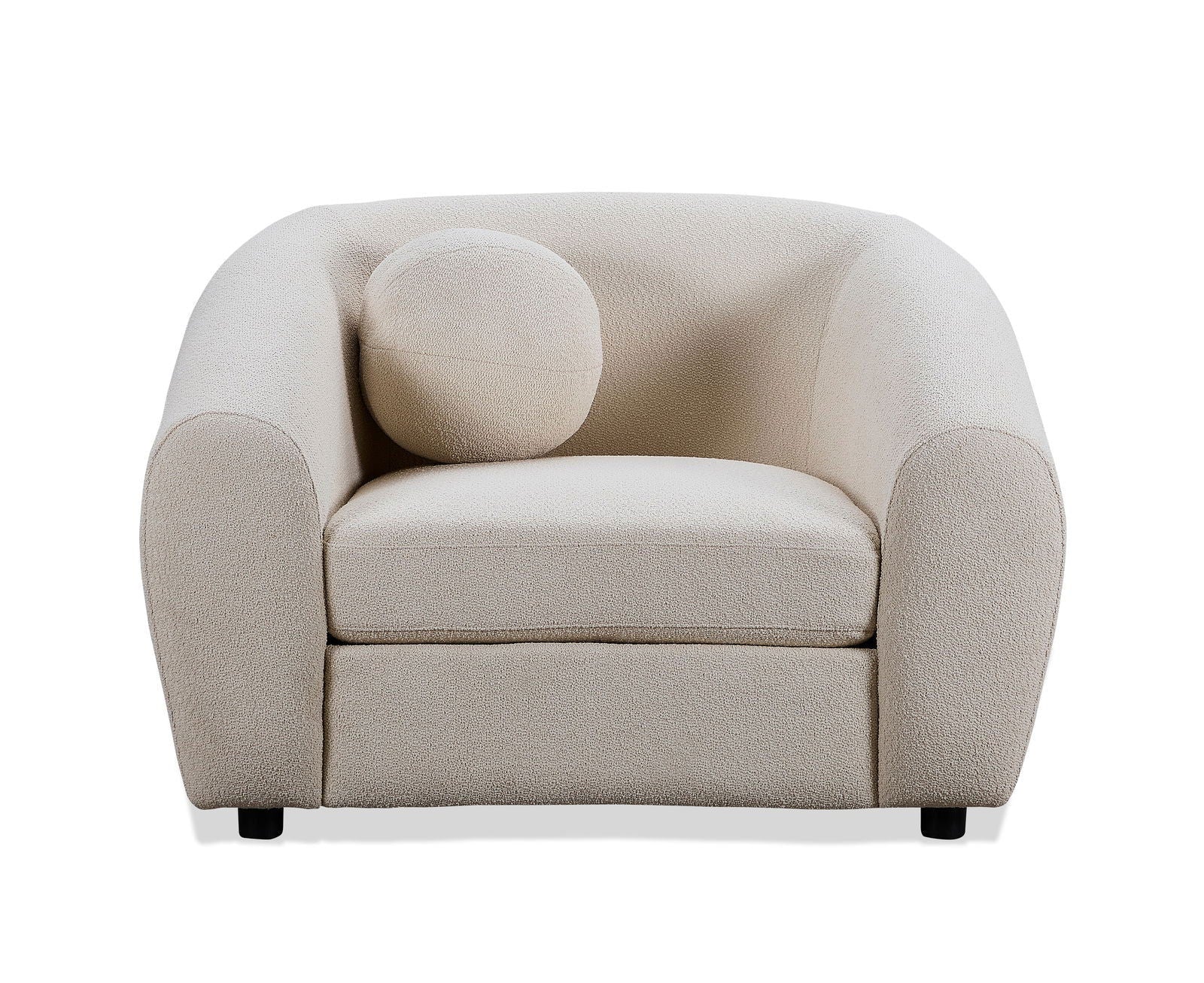 Louis Boucle Occasional Chair - Natural White BUBULAND HOME
