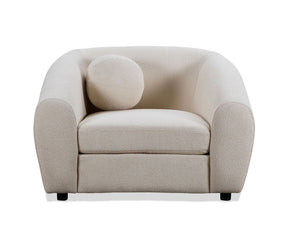 Louis Boucle Occasional Chair - Natural White BUBULAND HOME