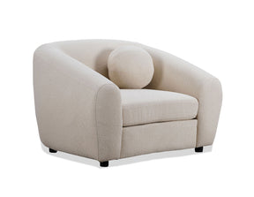 Louis Boucle Occasional Chair - Natural White BUBULAND HOME