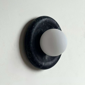 Luna Sconce Wall Light - Verde Green Marble Curved Plate 20cm BUBULAND HOME