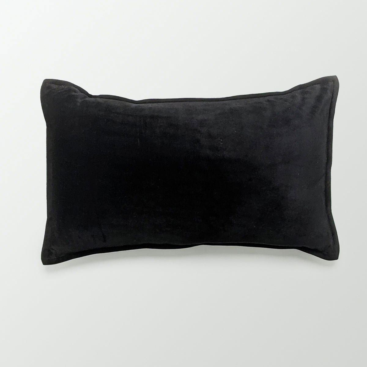 Luna Velvet & Linen Cushion | Black Rectangular BUBULAND HOME