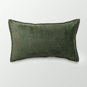 Luna Velvet & Linen Cushion | Olive Green Rectangular BUBULAND HOME