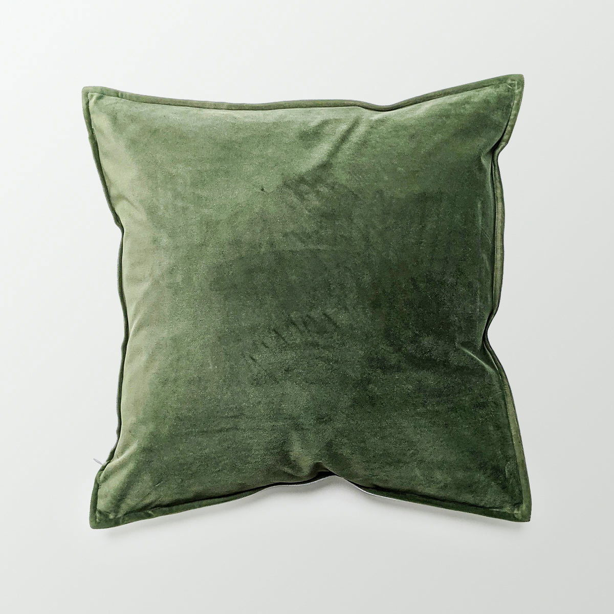 Luna Velvet & Linen Cushion | Olive Green Square BUBULAND HOME