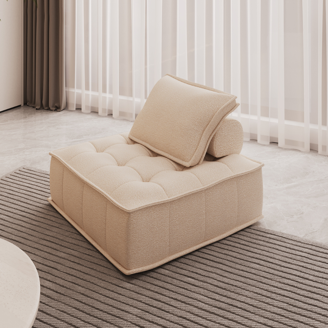 Mallow Modular Lounge Chair - Flat Boucle BUBULAND HOME