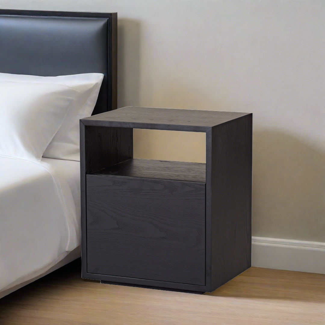 Marro Black Timber Side Table BUBULAND HOME