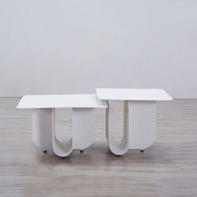 Matt White Coffee Table - Coffee Tables Tall: 50cm W X 50cm D x 40cm H BUBULAND HOME