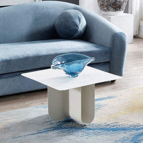 Matt White Coffee Table - Coffee Tables Tall: 50cm W X 50cm D x 40cm H BUBULAND HOME