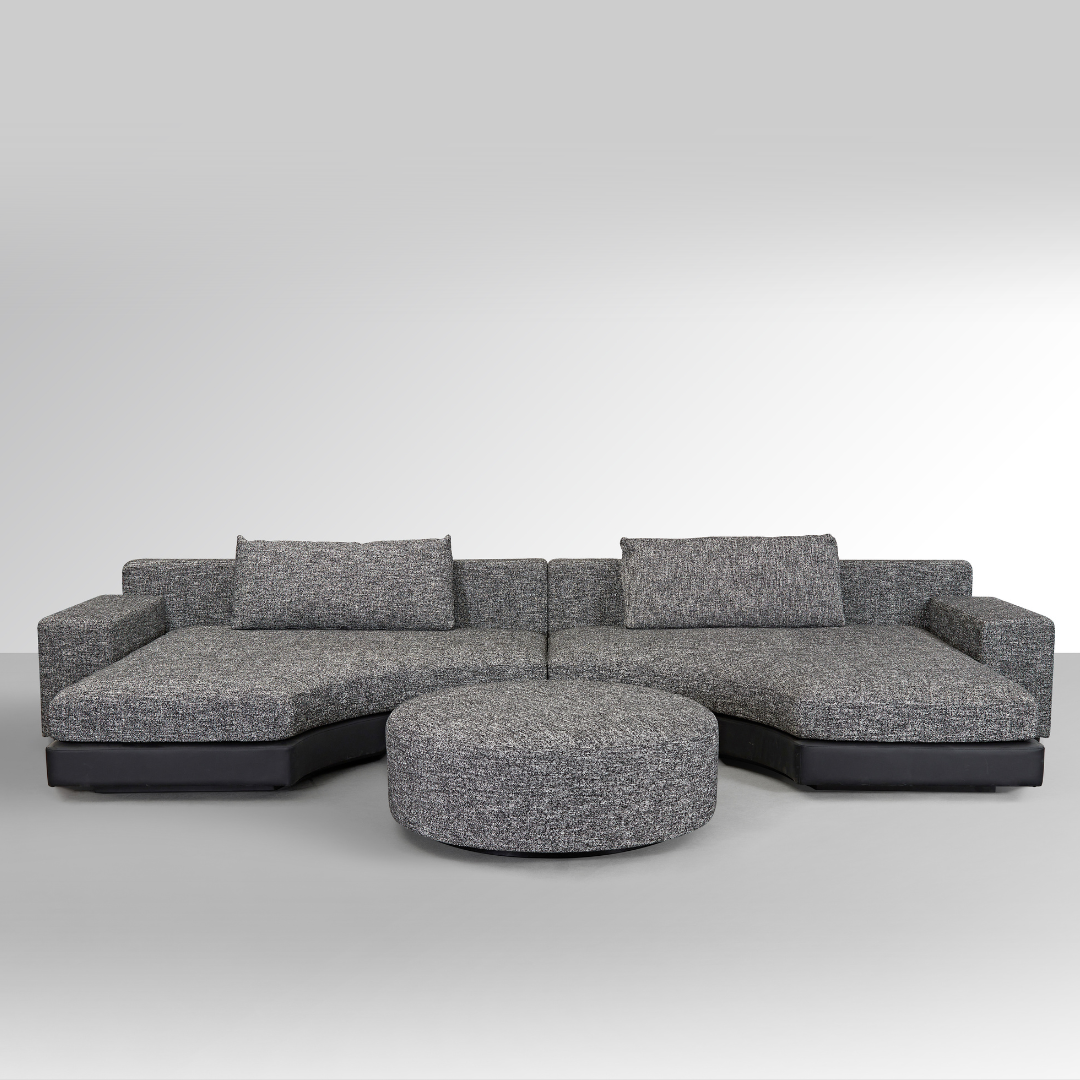Moon Round Ottoman - Dual Colours Black/White BUBULAND HOME