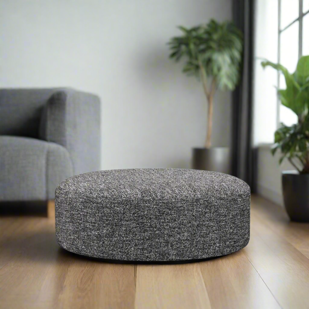 Moon Round Ottoman - Dual Colours Black/White BUBULAND HOME