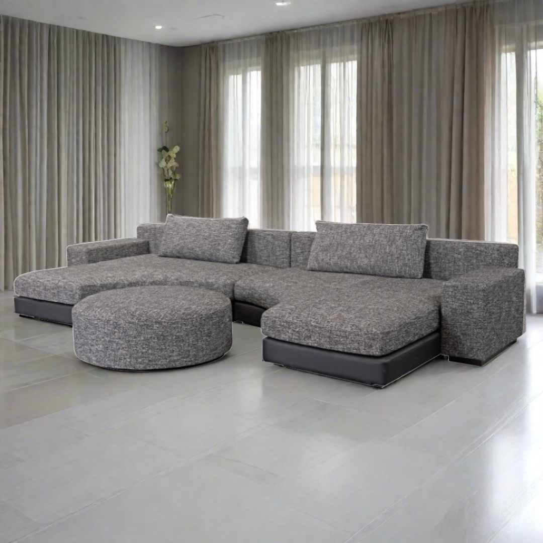 Moon Semi Circle Modular Sofa - Dual Colours Black/White BUBULAND HOME