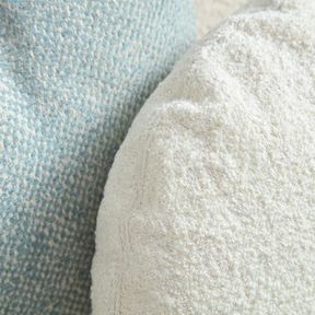 Moon White Boucle Cushion - Flat Round - BUBULAND HOME