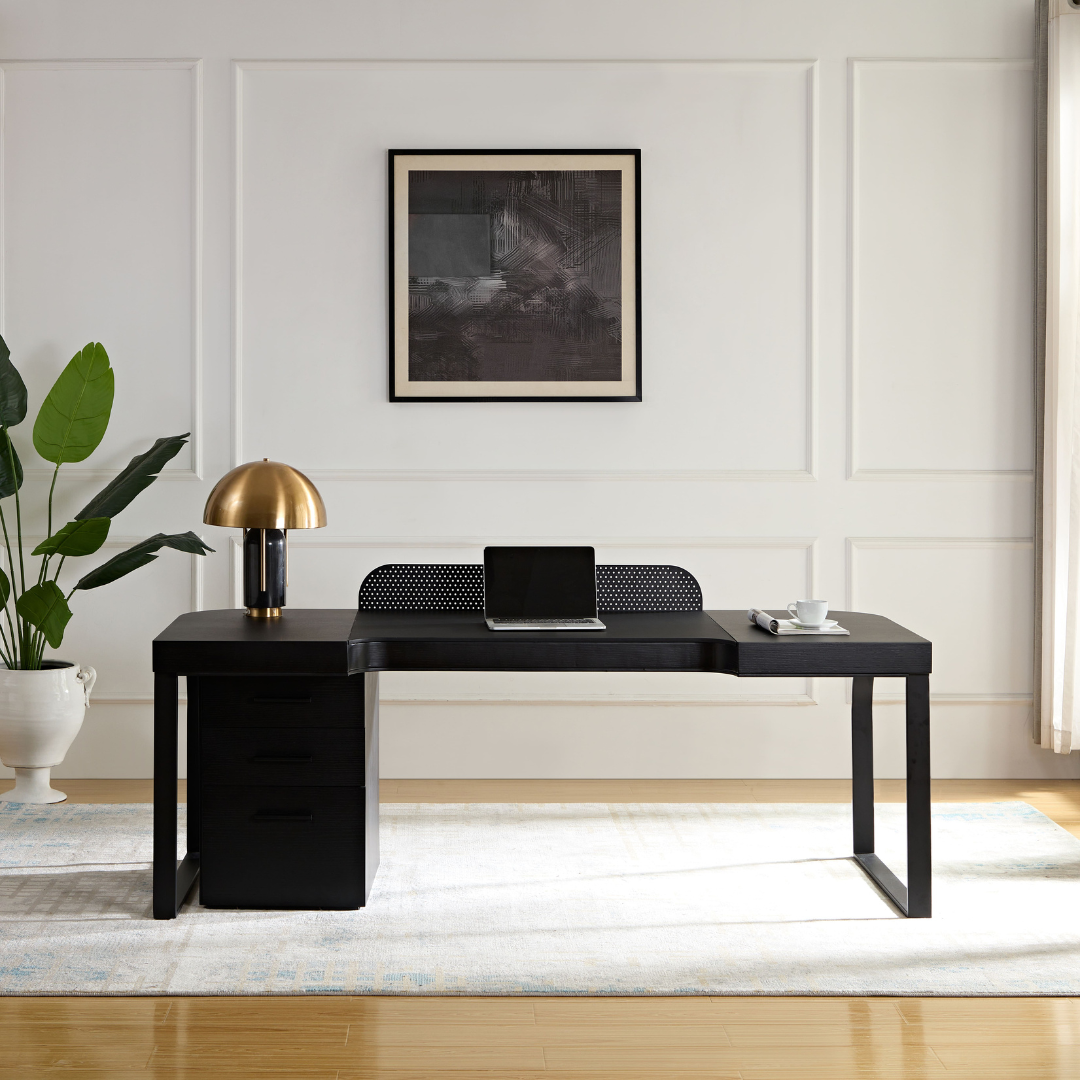 Morden Multi-Functional Freestanding Desk - Black BUBULAND HOME