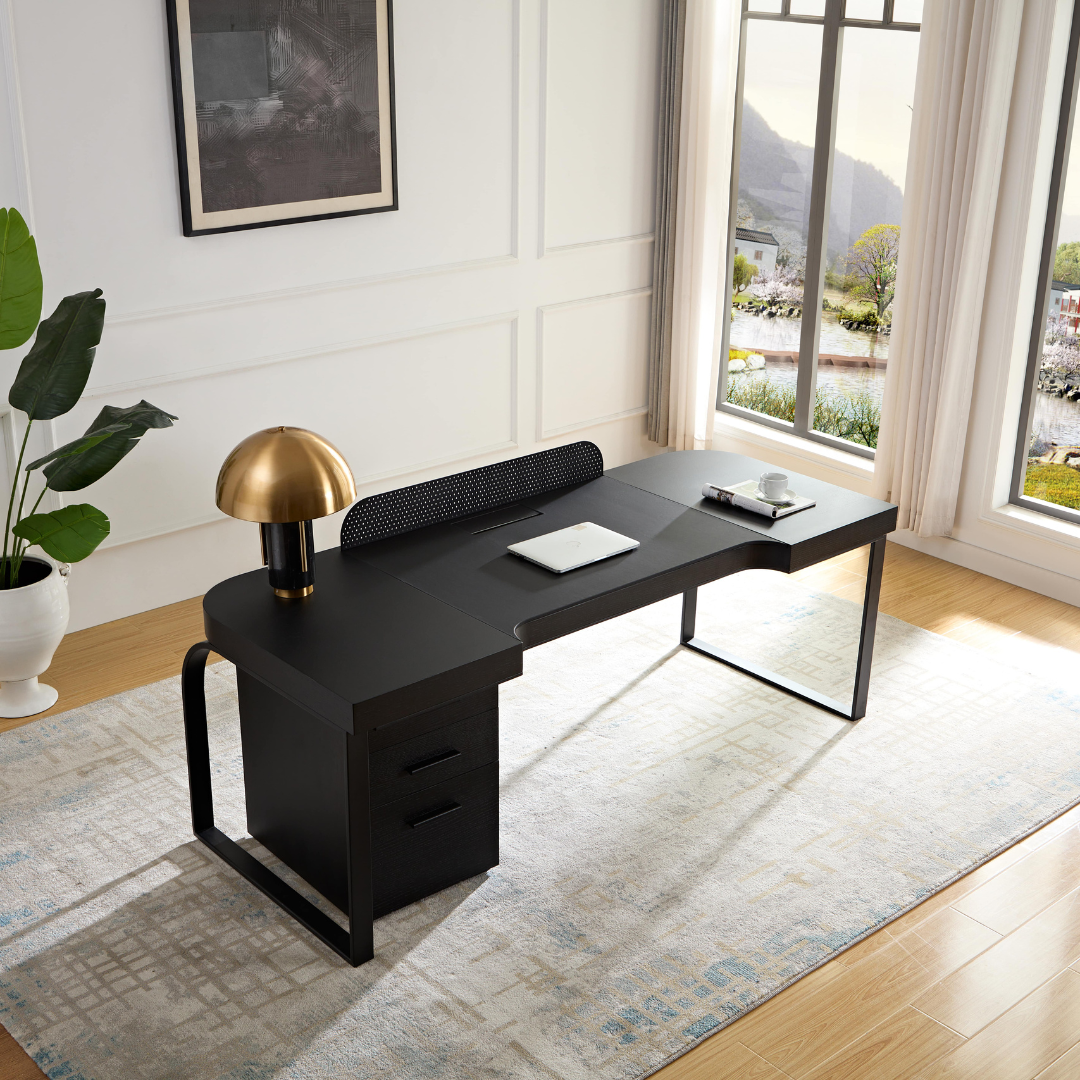 Morden Multi-Functional Freestanding Desk - Black BUBULAND HOME